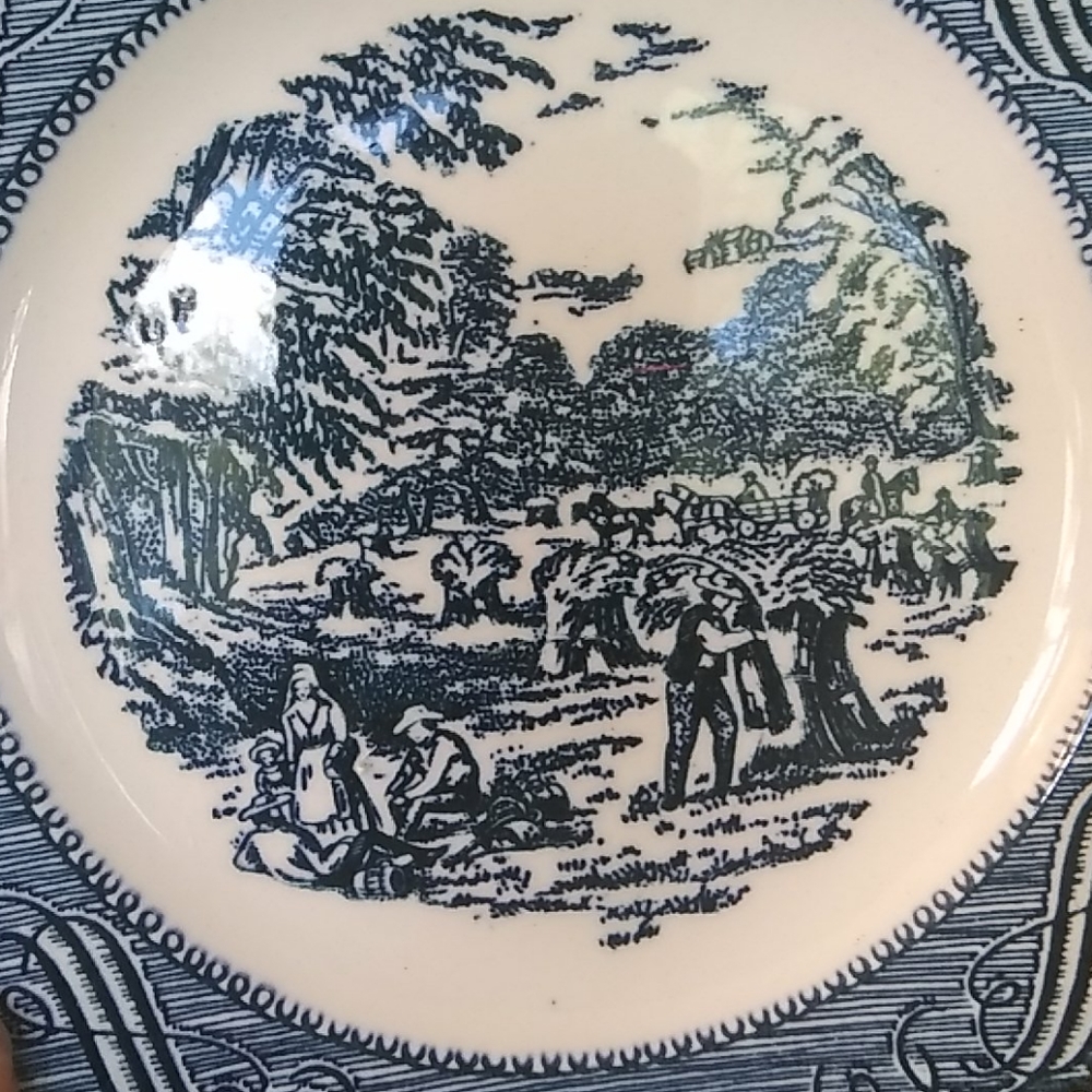 Blue and white vintage small plate - Picture 2 of 4